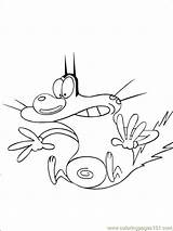 Oggy Cockroaches Coloring Online Printable Cartoons Color sketch template