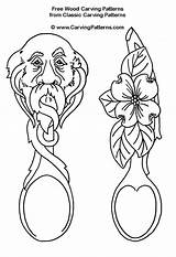 Spoons Carving Wood Patterns Wooden Welsh Pattern Face Carved Flower Spoon Beginners Projects Lsirish Designs Tools Stuff Intarsia Introduction Project sketch template