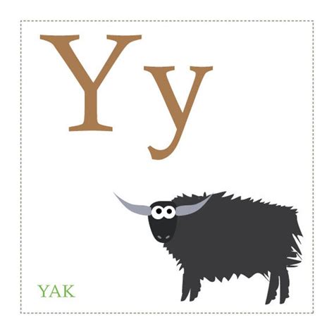 Y Is For Yak Alphabet Print Etsy