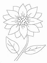 Coloring Sunflower Clipart Library Simple Flower sketch template