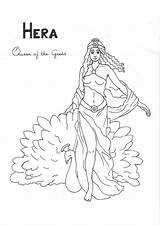 Hera Mythology Greca Mitologia Colorare Diosa Dios Griega Pintar Goddesses sketch template