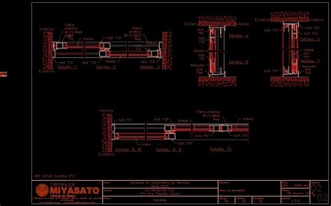 miyasto aluminium window dwg detail  autocad designs cad