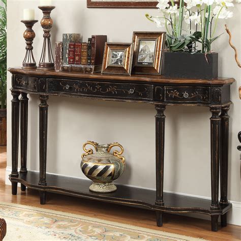 wood  glass long console tables homesfeed