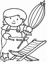 Coloring Pages Kids Chair Beach Umbrella Child Disney sketch template