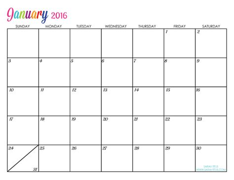 2016 Free Printable Calendars Lolly Jane