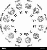 Sternzeichen Symbole Horoskop Astrologische Segni Oroscopo Horoscope Simboli Zodiaco Astrologico Astrologisches Zodiac Stella Signes Alamy Astrologiques Tätowierungen Astrology Astrological Speichern sketch template