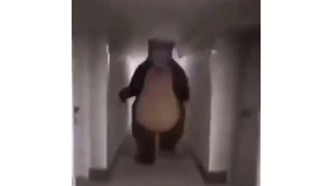 bear chasing person  hall   meme