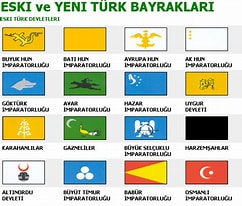 Tarihte Yaşamış Türk Devletlerinin Bayrakları için resim sonucu. Boyutu: 242 x 206. Kaynak: www.sinifevraklari.com