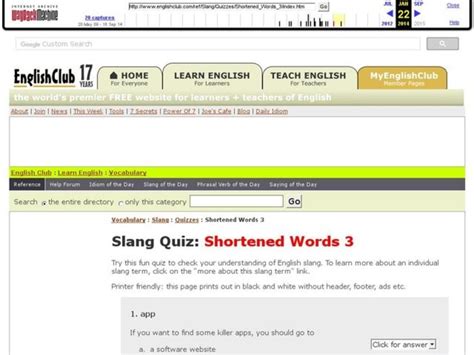 slang quiz shortened words interactive for 5th 7th grade lesson planet