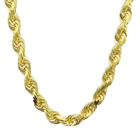 solid yellow gold mm mens heavy thick italian rope chain necklace   ebay