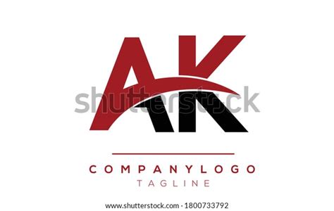 ak initials monogram letter text alphabet stock vector royalty
