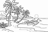 Mewarnai Pemandangan Pantai Menggambar Indah Gunung Belajar Cara sketch template