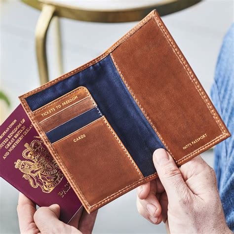 personalised section leather passport cover  vida vida notonthehighstreetcom
