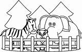 Zoo Coloring Pages Animals Clipart Animal Print Printable Kids Cartoon Preschoolers Cute Wecoloringpage Color Book Sheets Printables Cliparts Size Fun sketch template