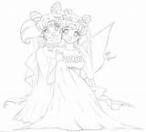 Coloring Pages Serenity Princess Kikyo Snow sketch template