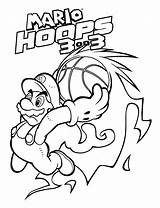 Mario Coloring Pages Super Bros Kids Basketball Printable Print Few Details Color sketch template