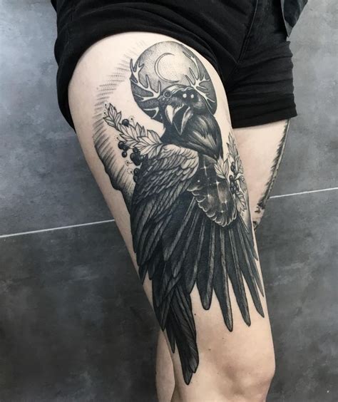 account suspended raven tattoo sleeve tattoos thigh tattoo