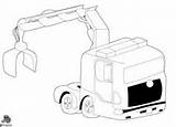 Coloring Printable Crafts Truck Crane Feller Buncher Pages Trucks sketch template
