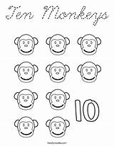 Monkeys Cursive sketch template