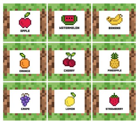 minecraft printable food labels printable word searches