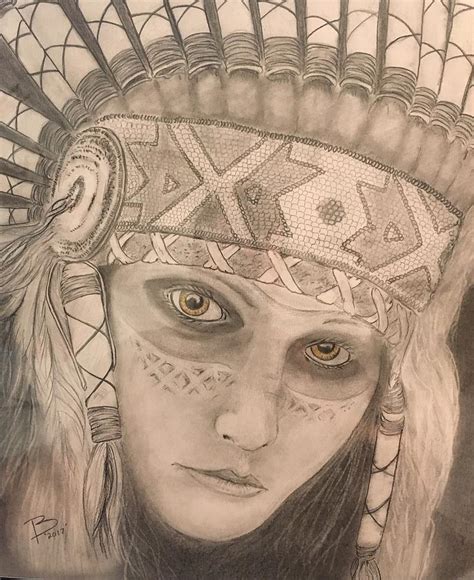 Natives American Girl Drawing By Robert Polley Fine Art America