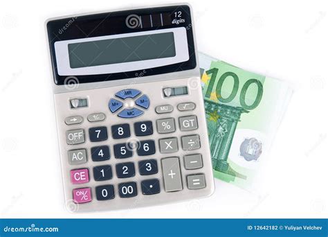 euro honderd en calculator stock foto image  rekenmachine