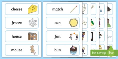 rhyming picture cards teacher