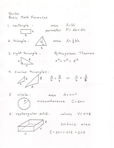 math formula basic geometry formula sheet math simple formula studypk