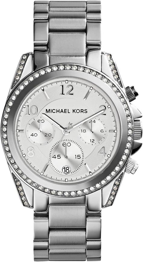michael kors mk womens stainless steel silver dial blair quartz chronograph  michael