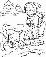 Coloring Pages Winter Snow Playing Dog Kids Boy Printable Buddies Color Popular Coloringhome Info Book sketch template