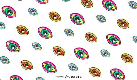 retro eyes pattern design vector