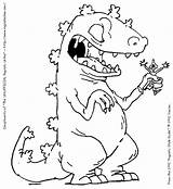 Rugrats Coloring Pages Cartoons Printable Reptar Drawing Kb Go sketch template