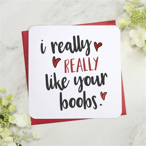 i really really like your boobs anniversary card by parsy card co