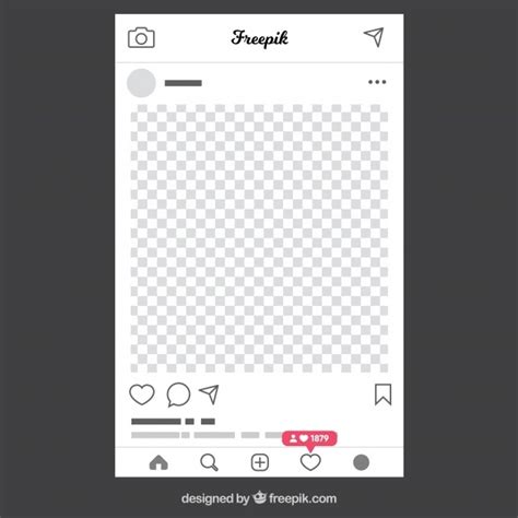Instagram Post Template With Notifications Vector Free