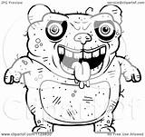Ugly Panda Cartoon Drooling Outlined Coloring Clipart Thoman Cory Vector 2021 sketch template