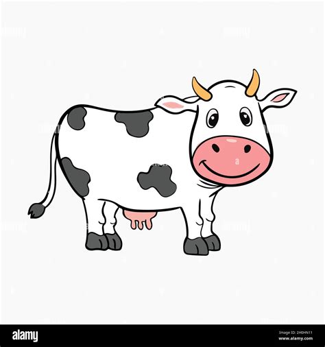 Cute Cow Vector Illustration Cartoon Stock Vector Image And Art Alamy