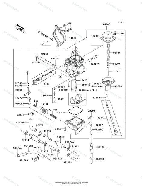 kawasaki atv  oem parts diagram  carburetor partzillacom