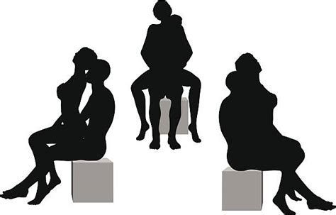Nude Men And Women Having Sex Silhouette Illustrations Royalty Free