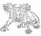 Cerbero Cerberus Lineart Mythology Mythological Espeluznante Ecosia Profesoras Hellhound sketch template