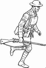 Coloring Pages Sheets Color Ww1 Soldier sketch template