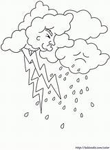 Coloring Rain Lightning Popular sketch template