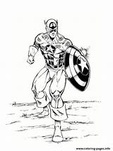 America Captain Coloring Superhero Pages Printable sketch template