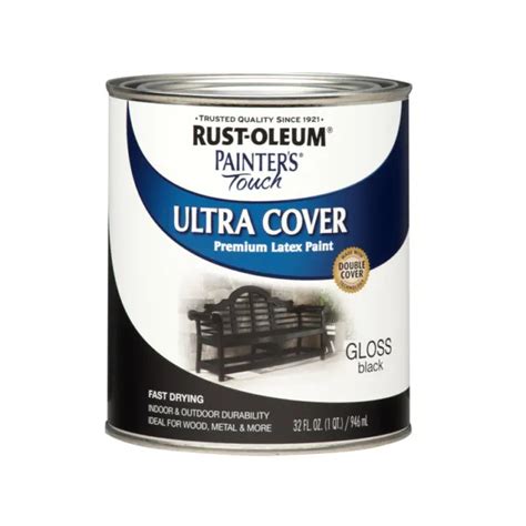 rust oleum painters touch ultra cover gloss black water based paint