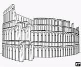Romano Impero Romeinse Anfiteatro Colosseum Amfitheater Colosseo Rijk Kleurplaten Stampare sketch template