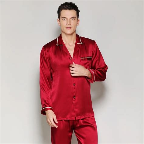 buy mens silk pajamas sets men  silk satin pajamas set sleepwear set