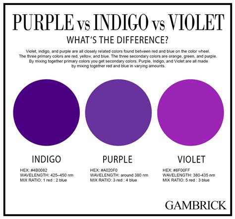 difference  violet  purple colour