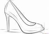 Coloring Heel High Shoe Shoes Pages Drawing Outline Printable Draw Heels Clipart Barbie Tutorials Sneakers Step Choose Board Print Sketches sketch template