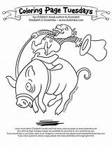 Coloring Yeehaw Tuesday Dulemba Adapted Pig Cowboy Biro Creations Pen Another Click sketch template