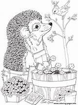 Coloring Brett Jan Pages Spring Flowers First Printable Mitten Janbrett Activities Hedgehog Adult Kids Easter Color Volwassenen Hedgehogs Voor Dessin sketch template