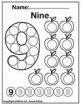 Marker Numbers Apples Preschoolers Bingo sketch template